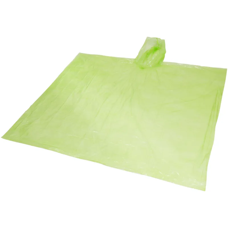 Mayan recycled plastic disposable rain poncho with storage pouch