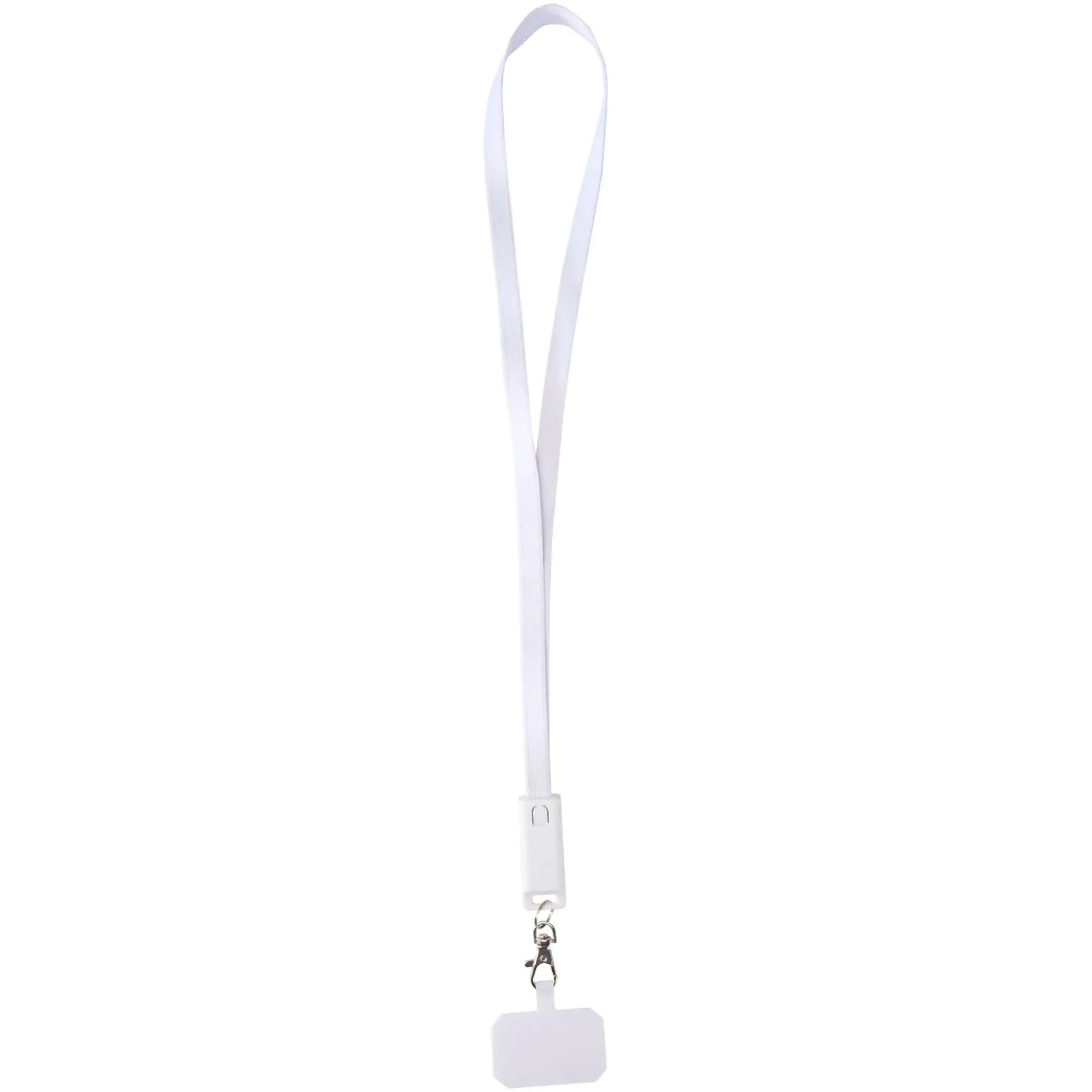 Franz recycled plastic smartphone lanyard with built-in data sync and 65W fast charge 5-in-1 cable