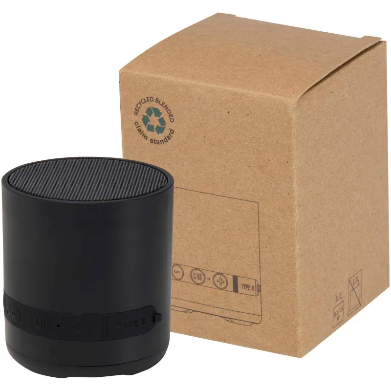 Hunor 3W recycled plastic wireless speaker
