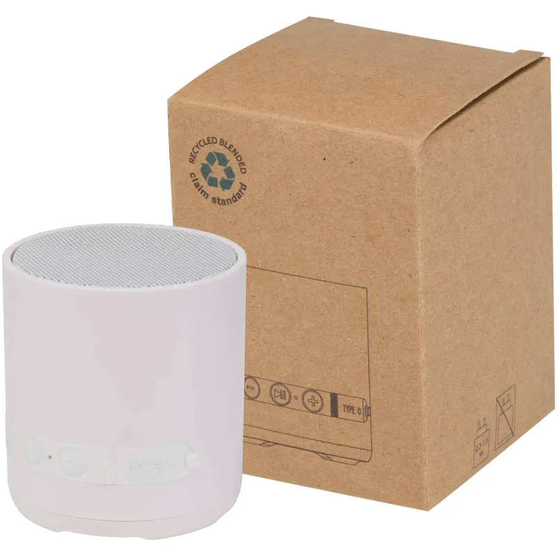 Hunor 3W recycled plastic wireless speaker