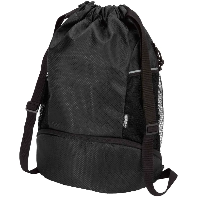 Varyon GRS recycled sports drawstring bag with bottom compartment 18L