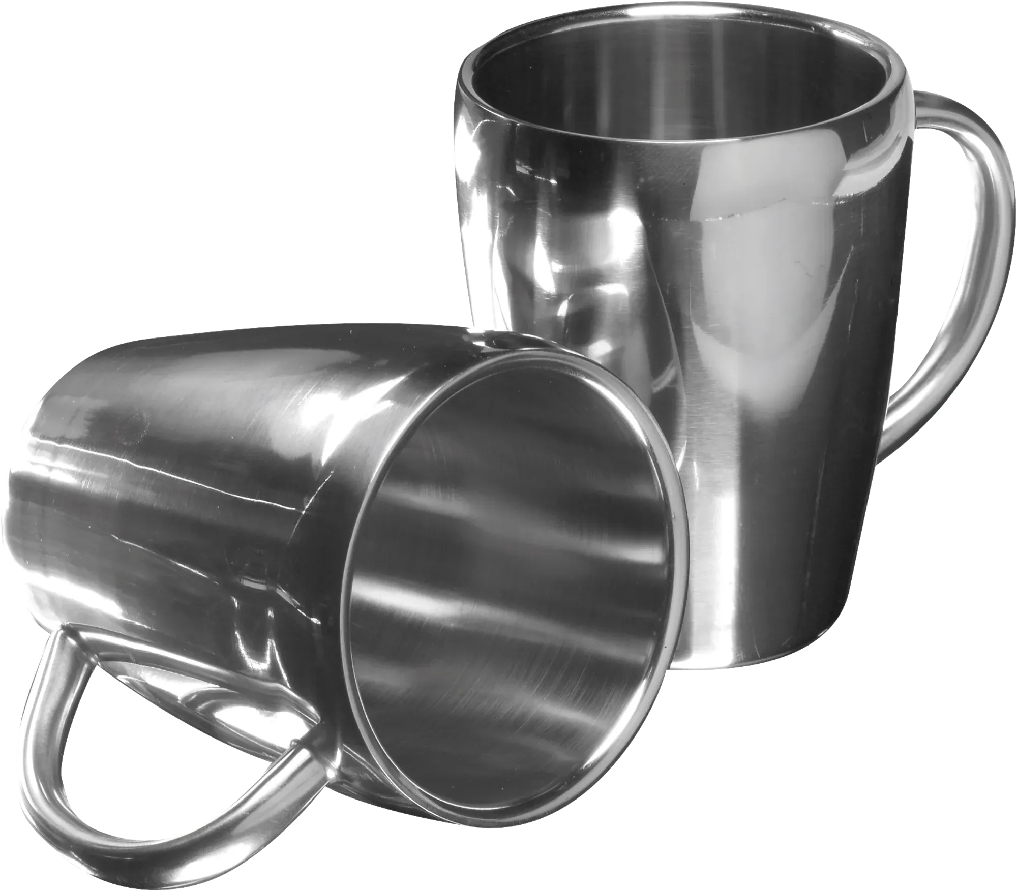 Recycled set of two steel mugs