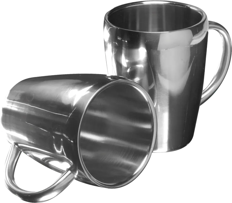 Recycled set of two steel mugs