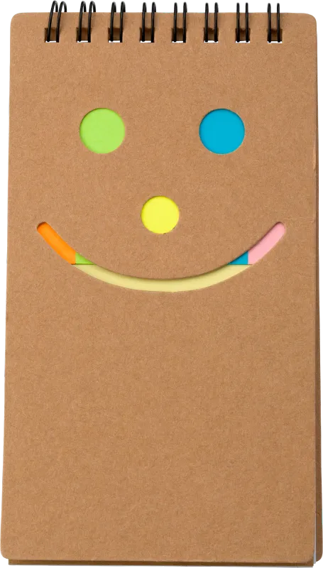 Notebook with sticky notes