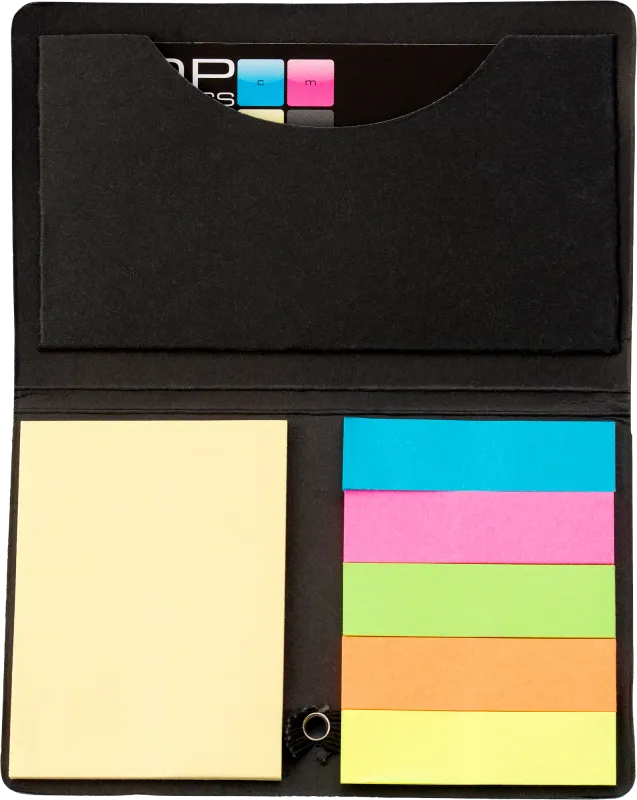 Card case with sticky tabs