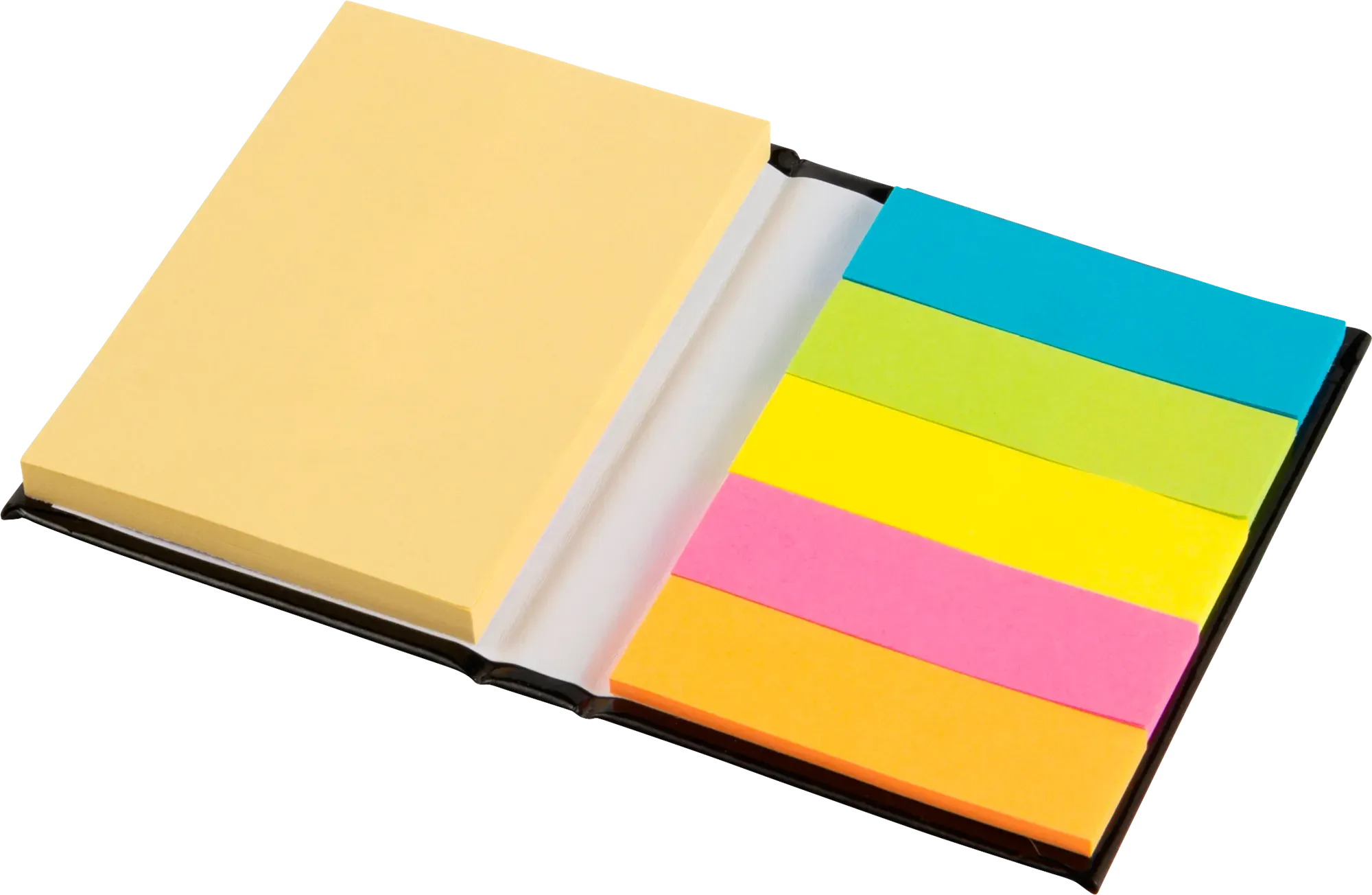 Notebook with sticky notes