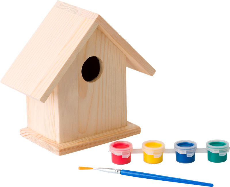 Bird house with painting set