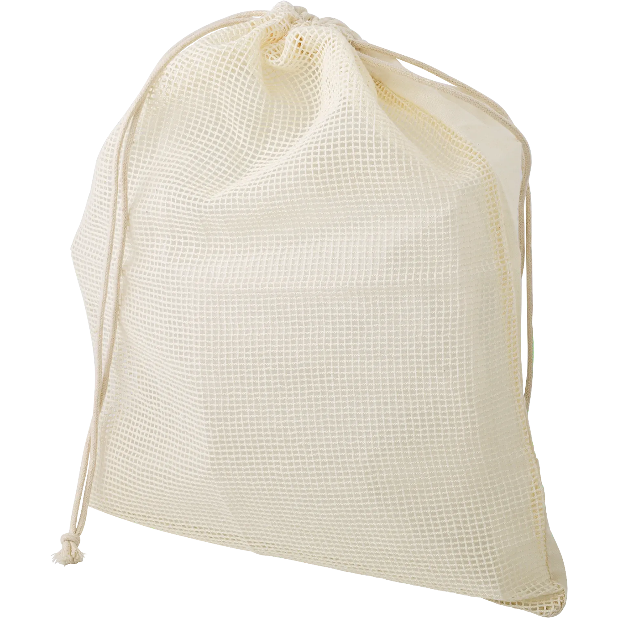 Organic cotton drawstring mesh bag
