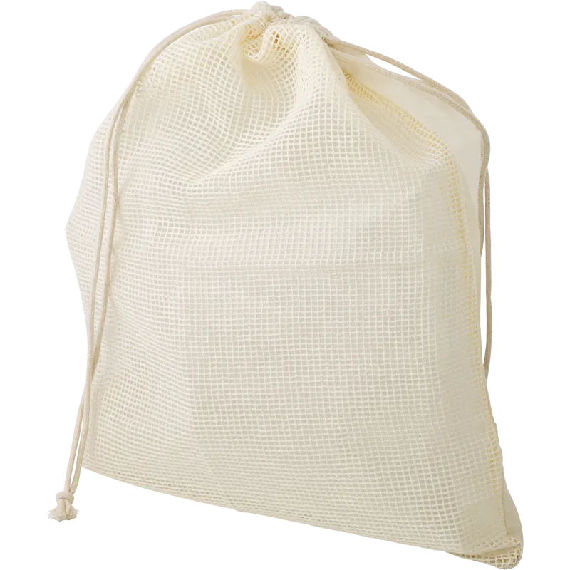 Organic cotton drawstring mesh bag