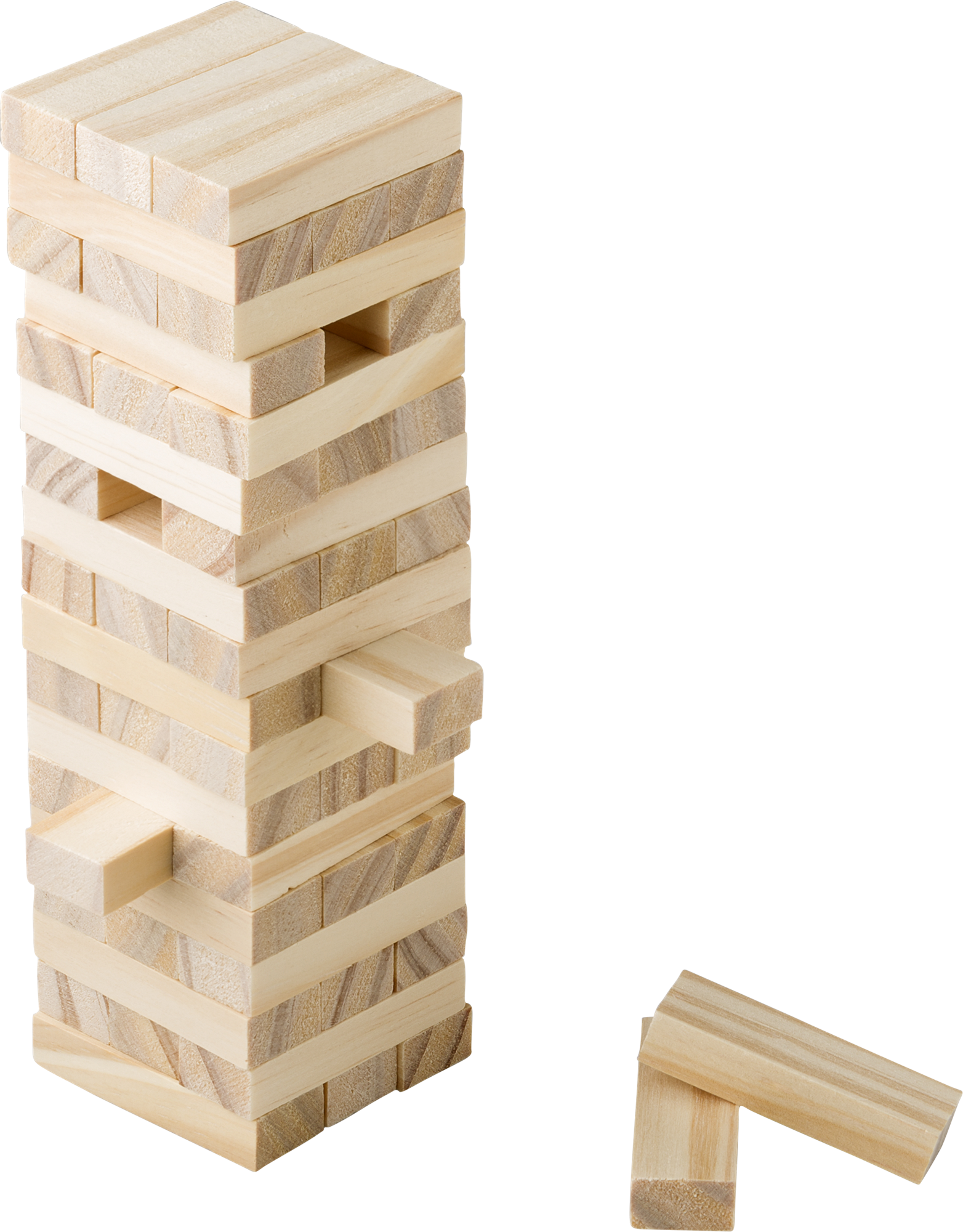 Wooden block tower game