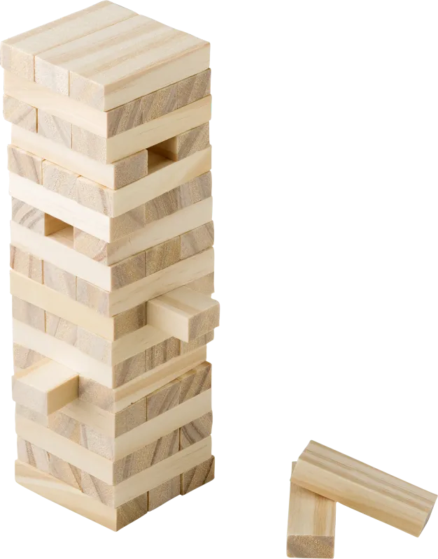 Wooden block tower game
