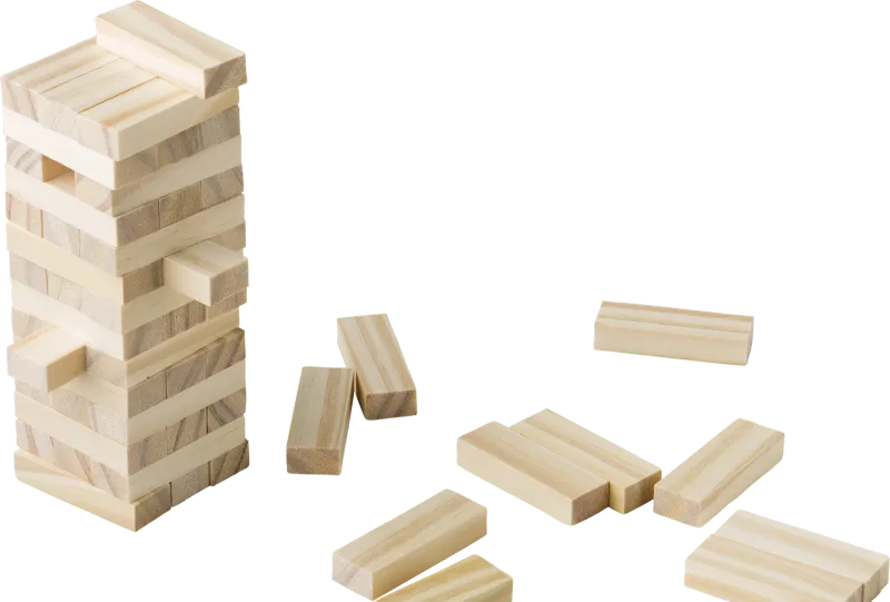Wooden block tower game