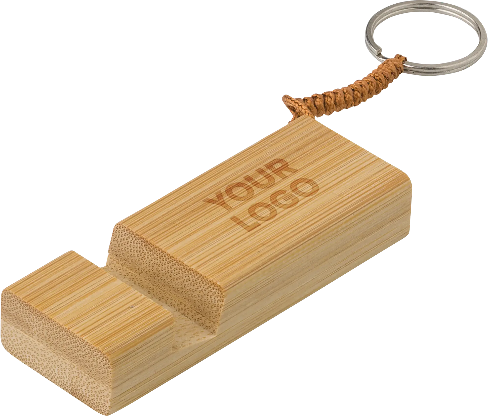 Bamboo phone stand keyring