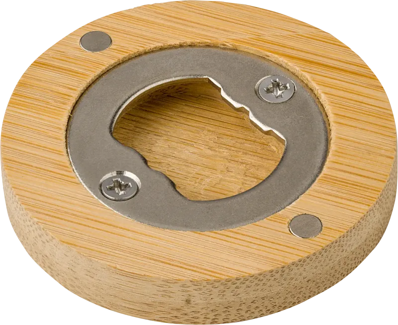 Bamboo magnet with bottle opener