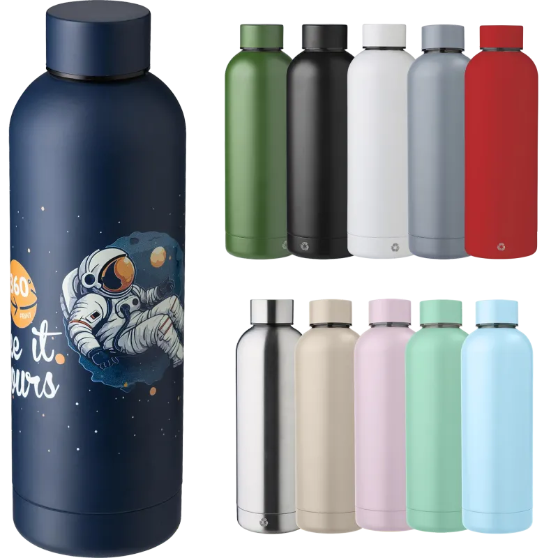 Recycled stainless steel double walled bottle (500ml)