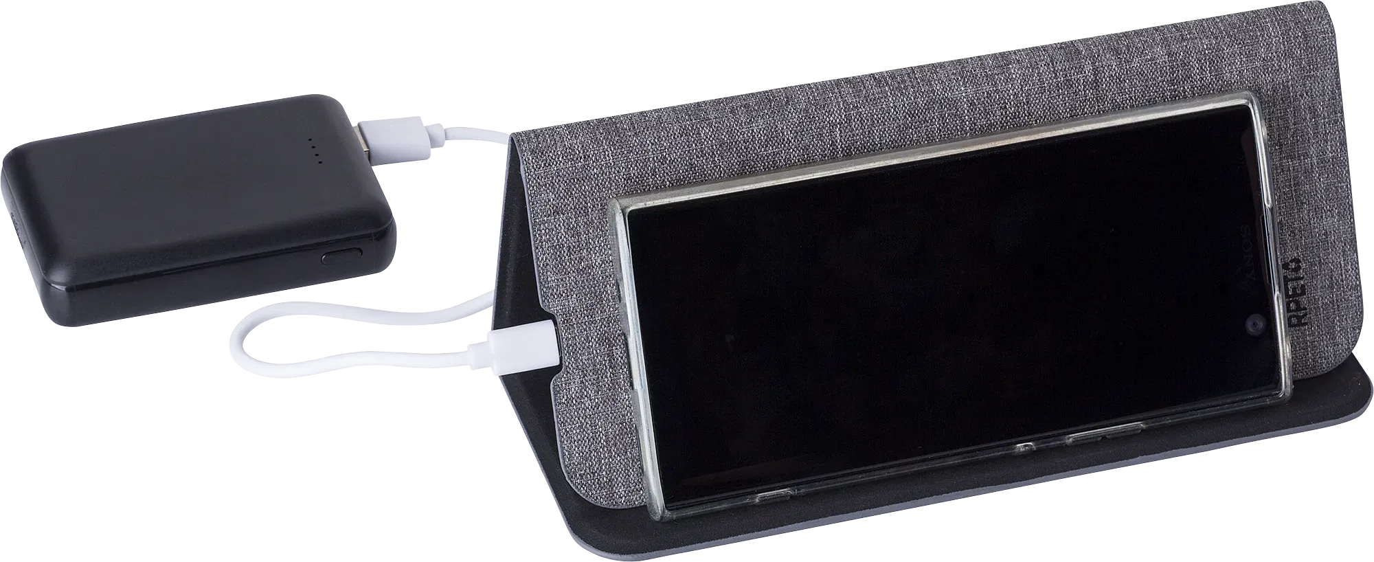 RPET wireless charger mouse mat/phone stand