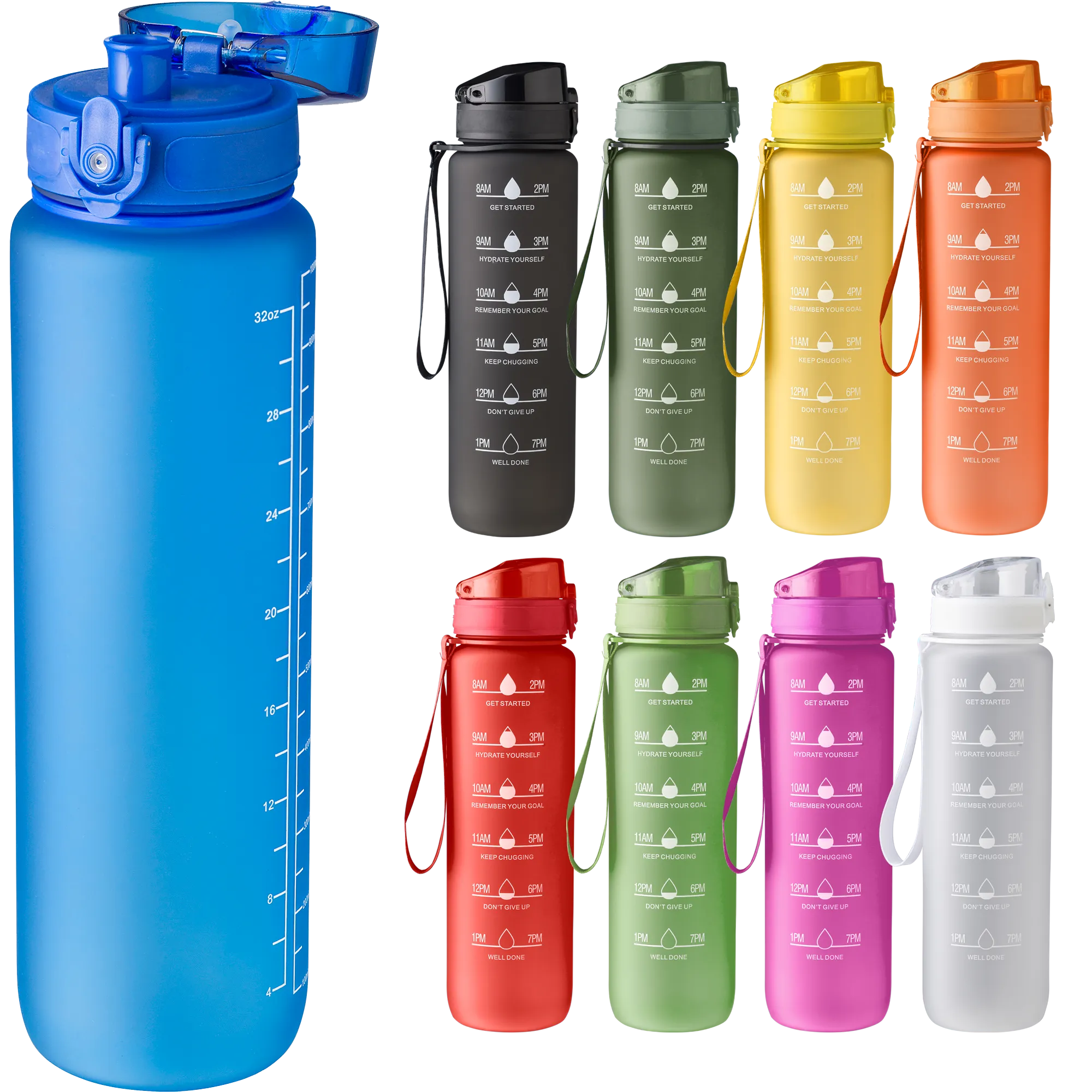 RPET bottle with time markings (1000ml)