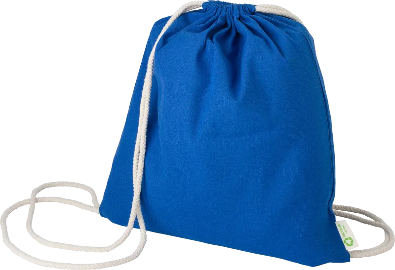 Recycled cotton drawstring bag. (120gsm/3.54oz)