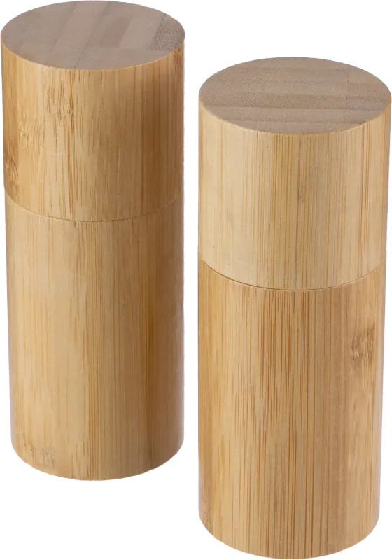 Bamboo spice mill set (2pc)