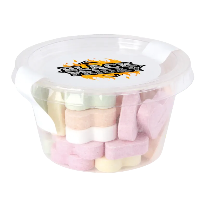Eco sweet tub with fruit heart sweets