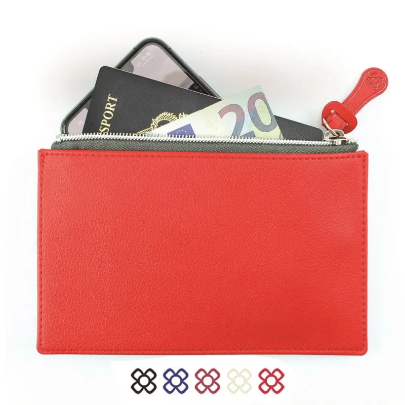 Small Zipped Pouch in recycled Como, a quality vegan PU.