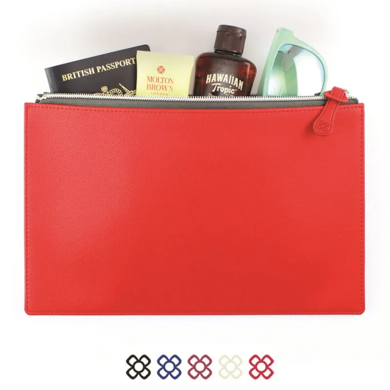 Medium Zipped Pouch in recycled Como, a quality vegan PU.