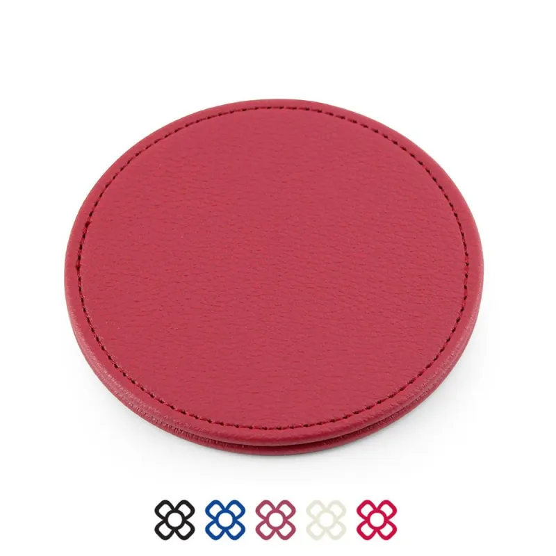 Deluxe Round Coaster in recycled Como, a quality vegan PU.