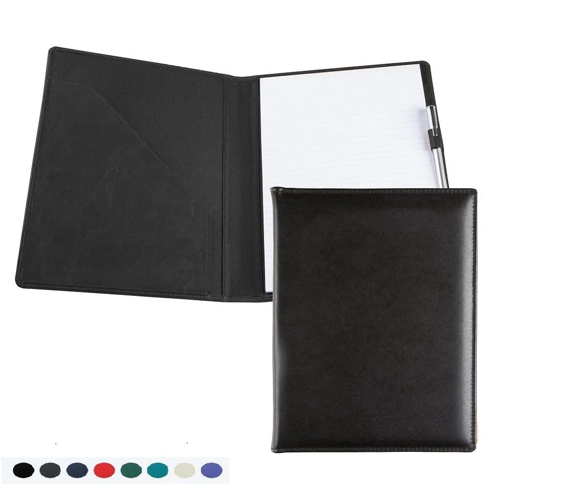 A4 Conference Folder with co ordinating Leather Interior Pockets Recycled Environmentally friendly Eleather, in a choice of 8 colours.