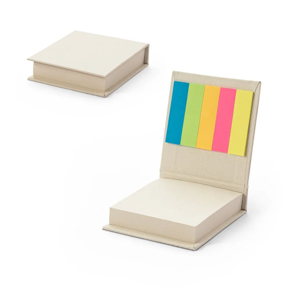 KAIRON. 2-in-1 office set, made from 100% recycled paper, with 6 sticky notepads