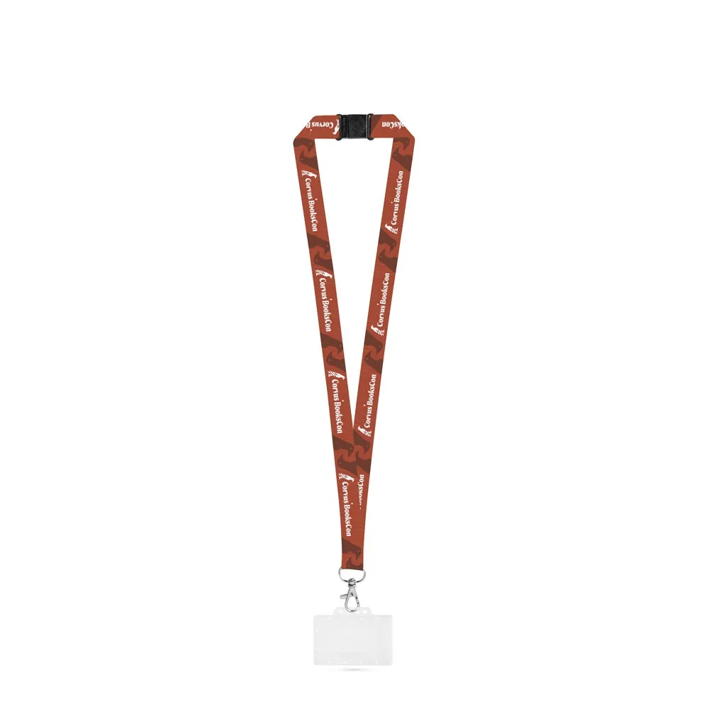 BARNSLEY. SET Lanyard SUBLIMATION Long II (20 mm) in recycled polyester (100% rPET) with Hook Trigger Snap 20 mm safety lock and rigid ID badge / card holder 91 x 68 mm