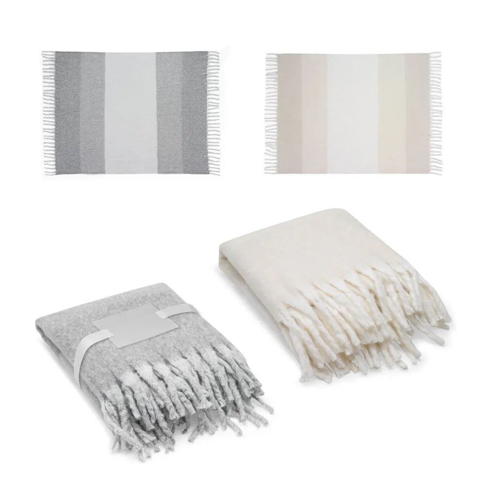 COMFY. Blanket in recycled polyester (100% rPET) (300 g/m²), with a mohair feel