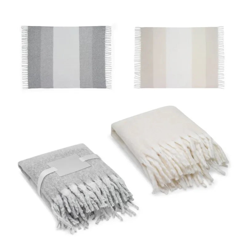 COMFY. Blanket in recycled polyester (100% rPET) (300 g/m²), with a mohair feel