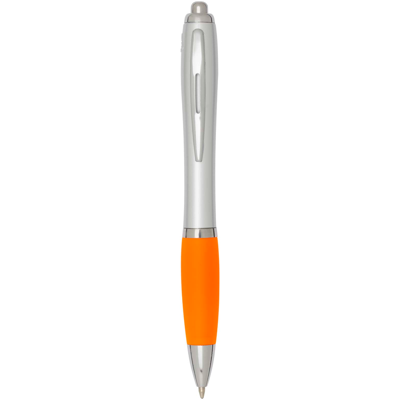 Nash RCS recycled plastic ballpoint pen with silver barrel and coloured grip (black ink)