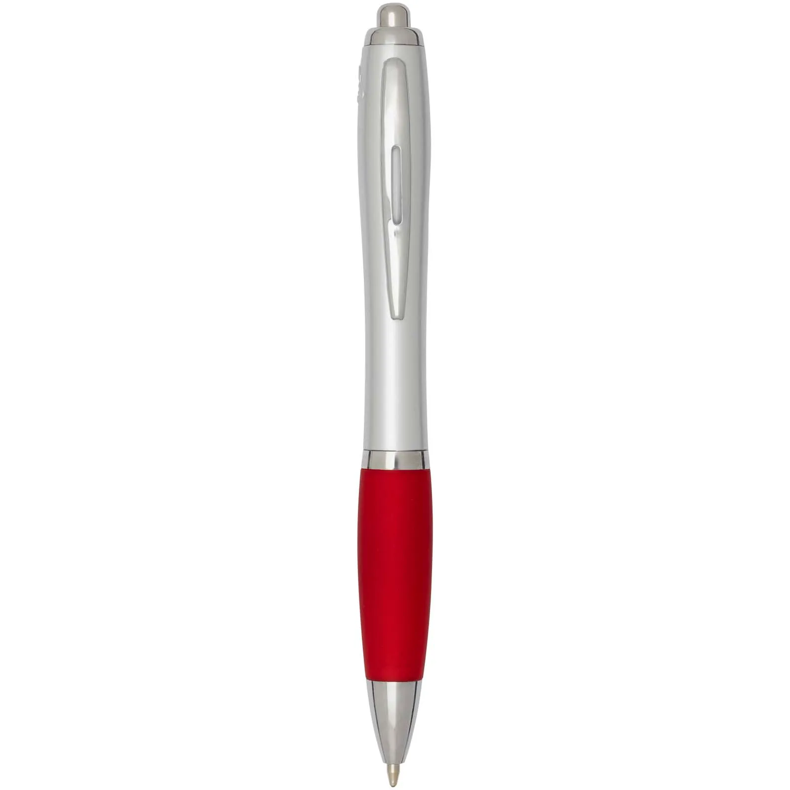 Nash RCS recycled plastic ballpoint pen with silver barrel and coloured grip (black ink)