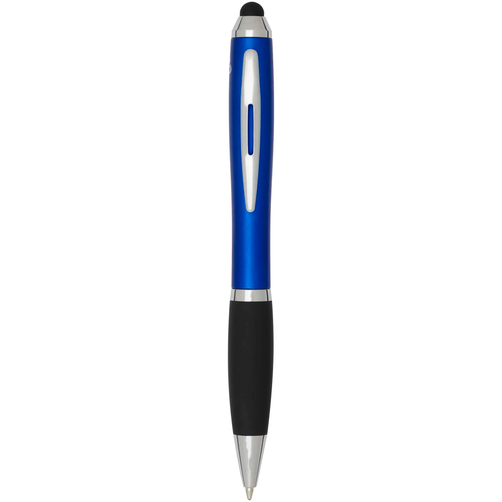 Nash RCS recycled plastic stylus ballpoint pen with coloured barrel and black grip (blue ink)