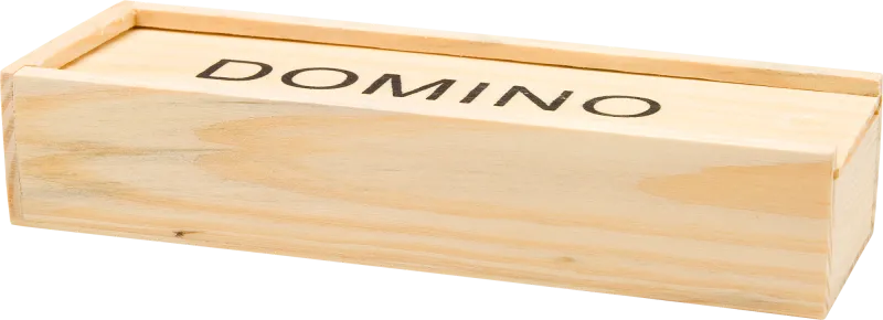 Wooden box with domino game