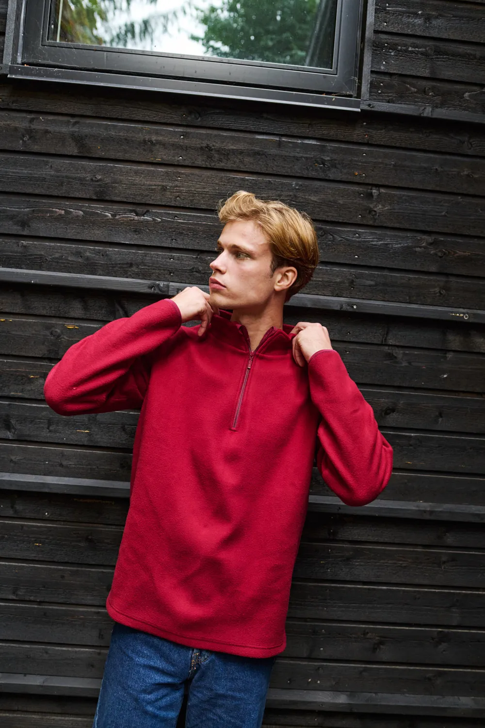 Neutral Recycled Fleece Quarter Zip