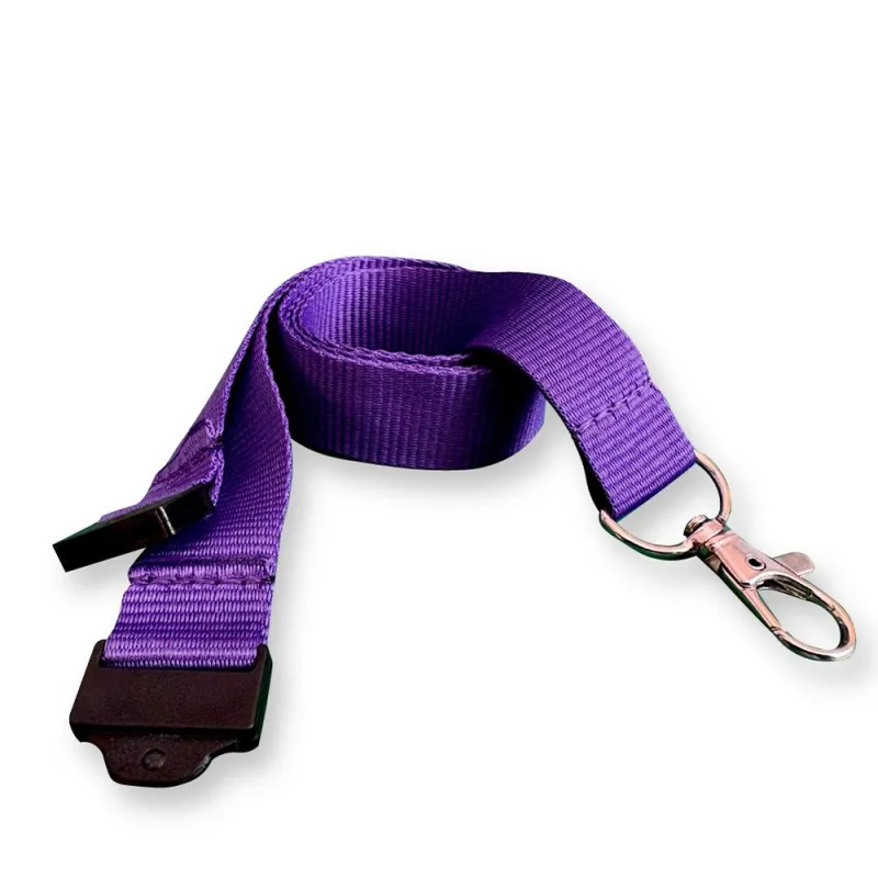 20mm Flat Recycled PET Lanyard in Purple PMS 268 (UK Stock)