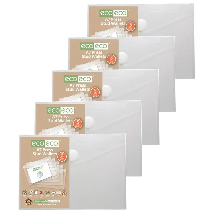 Eco-Eco A7 95% Recycled Press Stud Wallet (UK Stock)