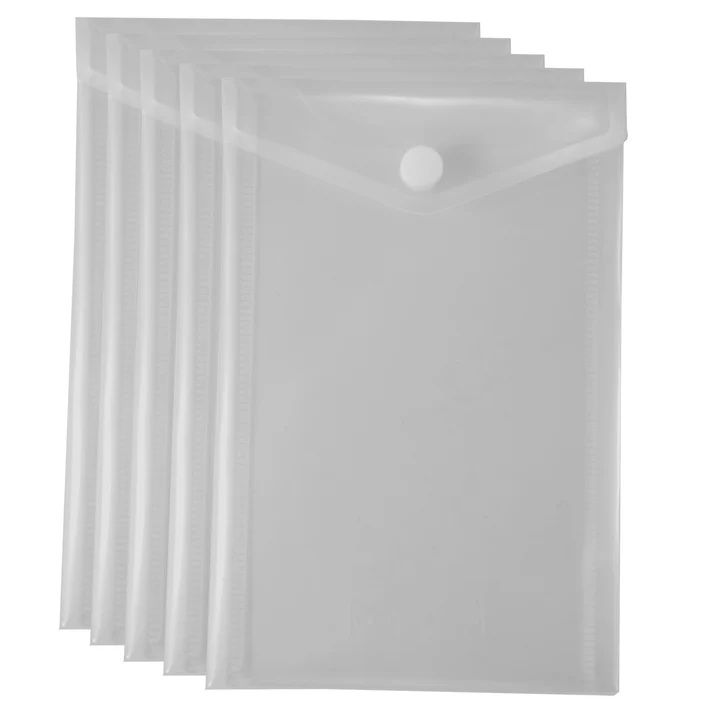 Eco-Eco A6 95% Recycled Clear Portrait Press Stud Wallet (UK Stock)