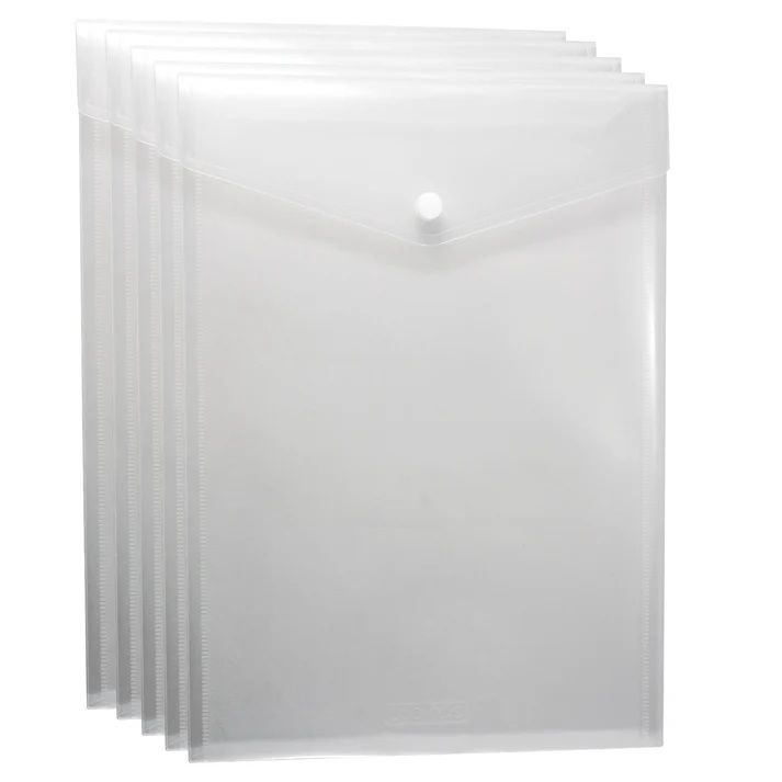 Eco-Eco A4 95% Recycled Clear Portrait Press Stud Wallet (UK Stock)