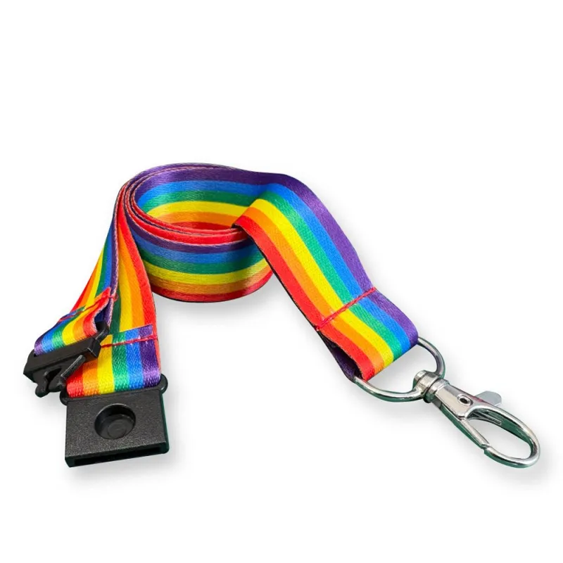 20mm Recycled PET Lanyard in Pride Rainbow (UK Stock)