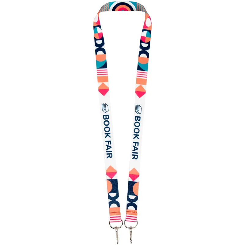 Leia sublimation RPET lanyard with 2 hooks