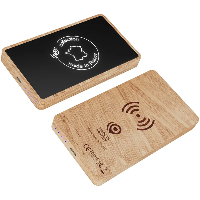 SCX.design P34 5000 mAh wooden wireless power bank 