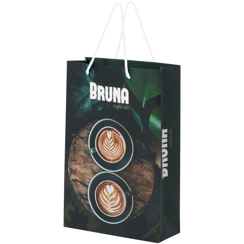 Handmade 170 g/m2 integra paper bag with plastic cord handles - 24 x 9 x 36 cm