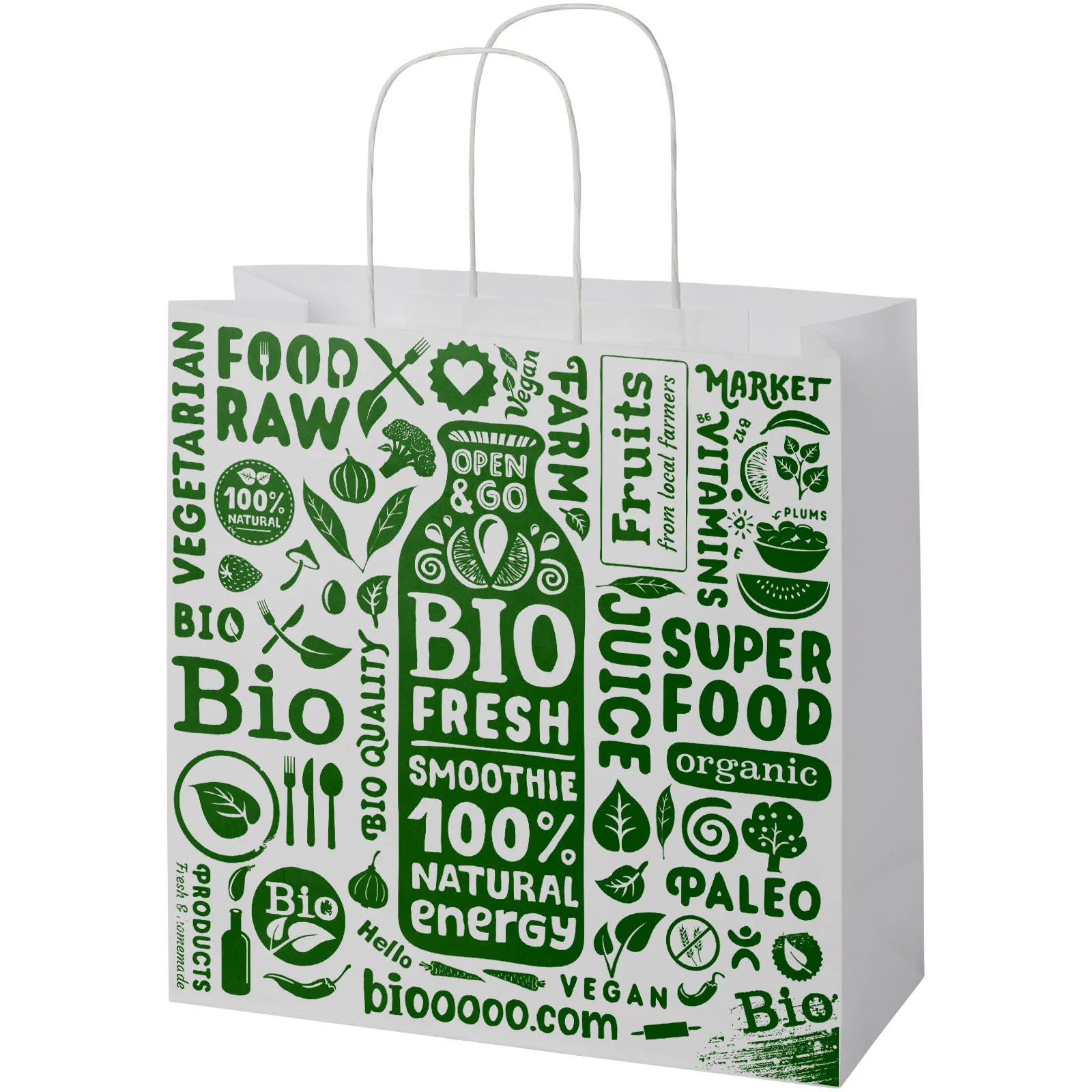Kraft 120 g/m2 paper bag with twisted handles - 31 x 12 x 31 cm