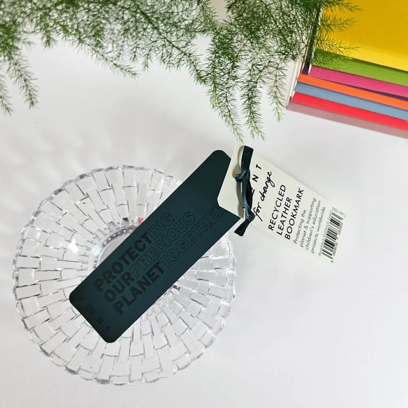 Recycled Leather Bookmark - Emerald Green (Luxury) New