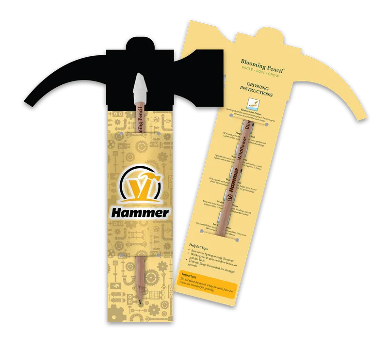 Blooming Pencil with Hammer Shaped Backing Card