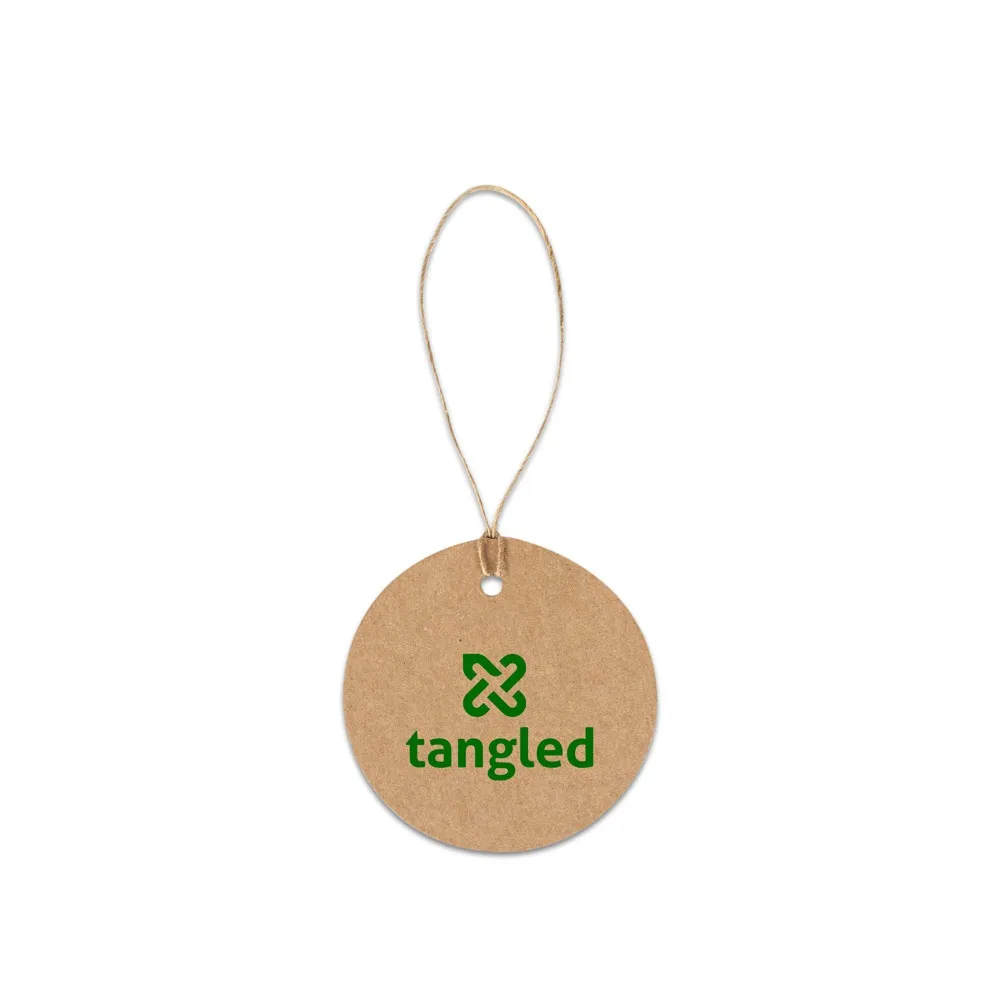 LABEL ROUND. Label made from 100% recycled paper (700 g/m²) in a circular shape