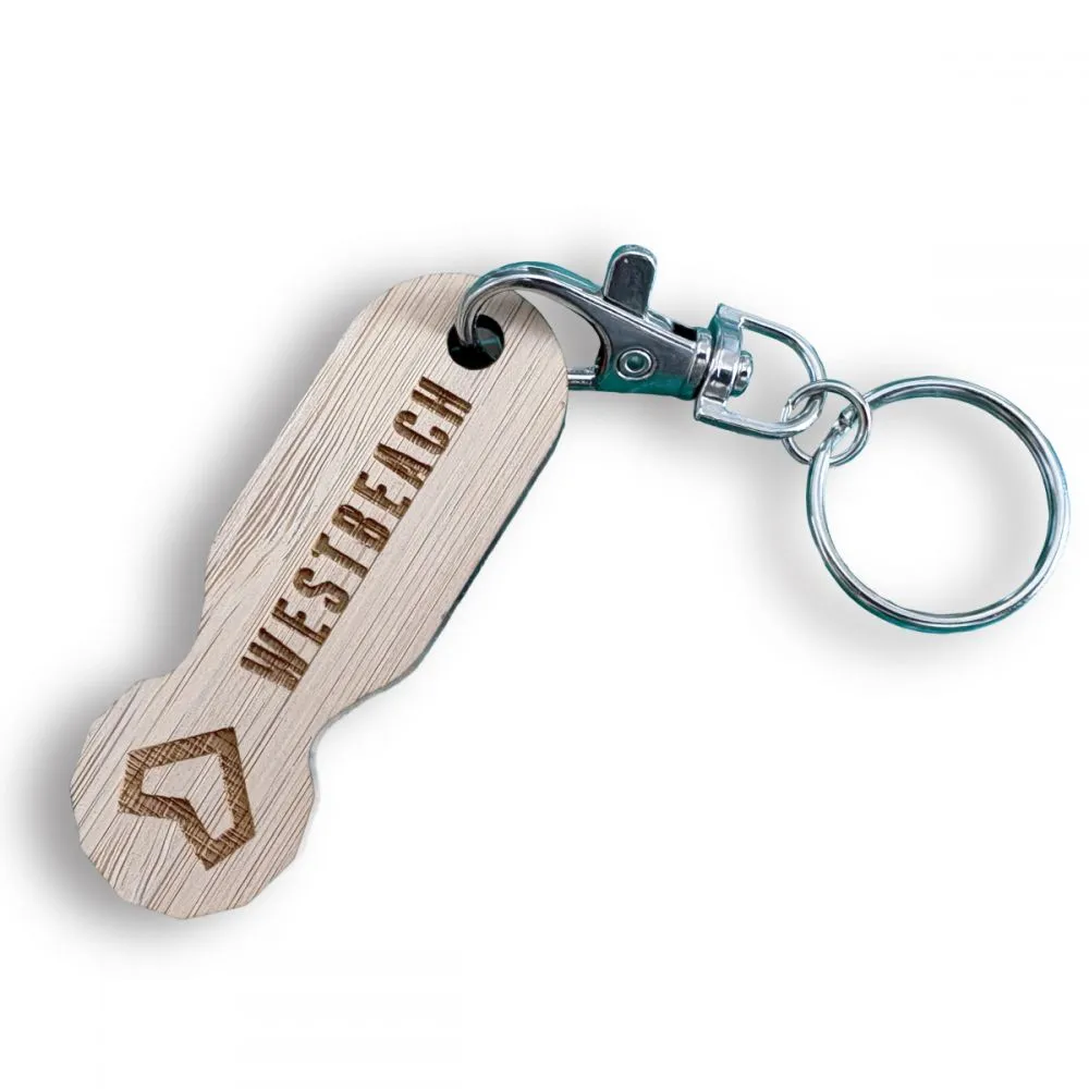 Long Bamboo Trolley Coin Keyring (UK Made)